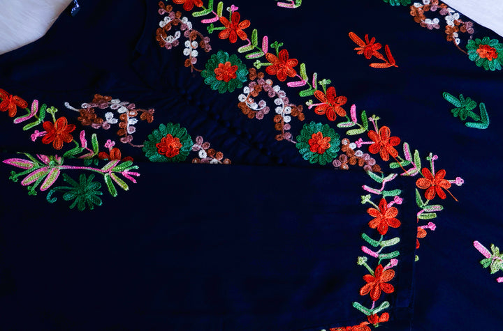 Anah Navy Blue Ombre Long Rayon Kurta