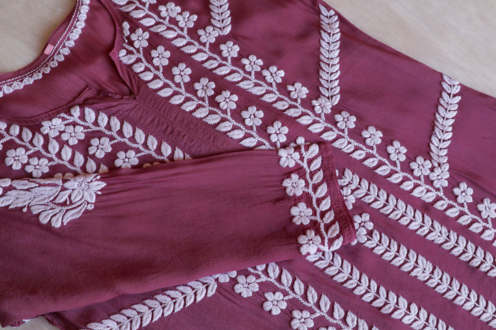 Hanaa Dusty Purple Crepe Silk Kurta