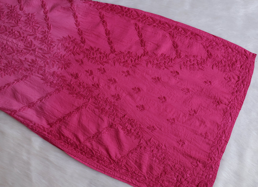 Jannat Baby Pink Pure Chanderi set - Noor Chikankari