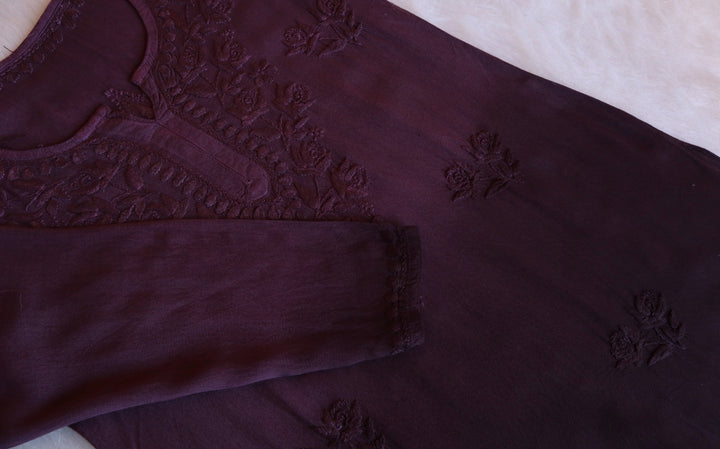 Gul Smoky Purple Short Rayon Kurta