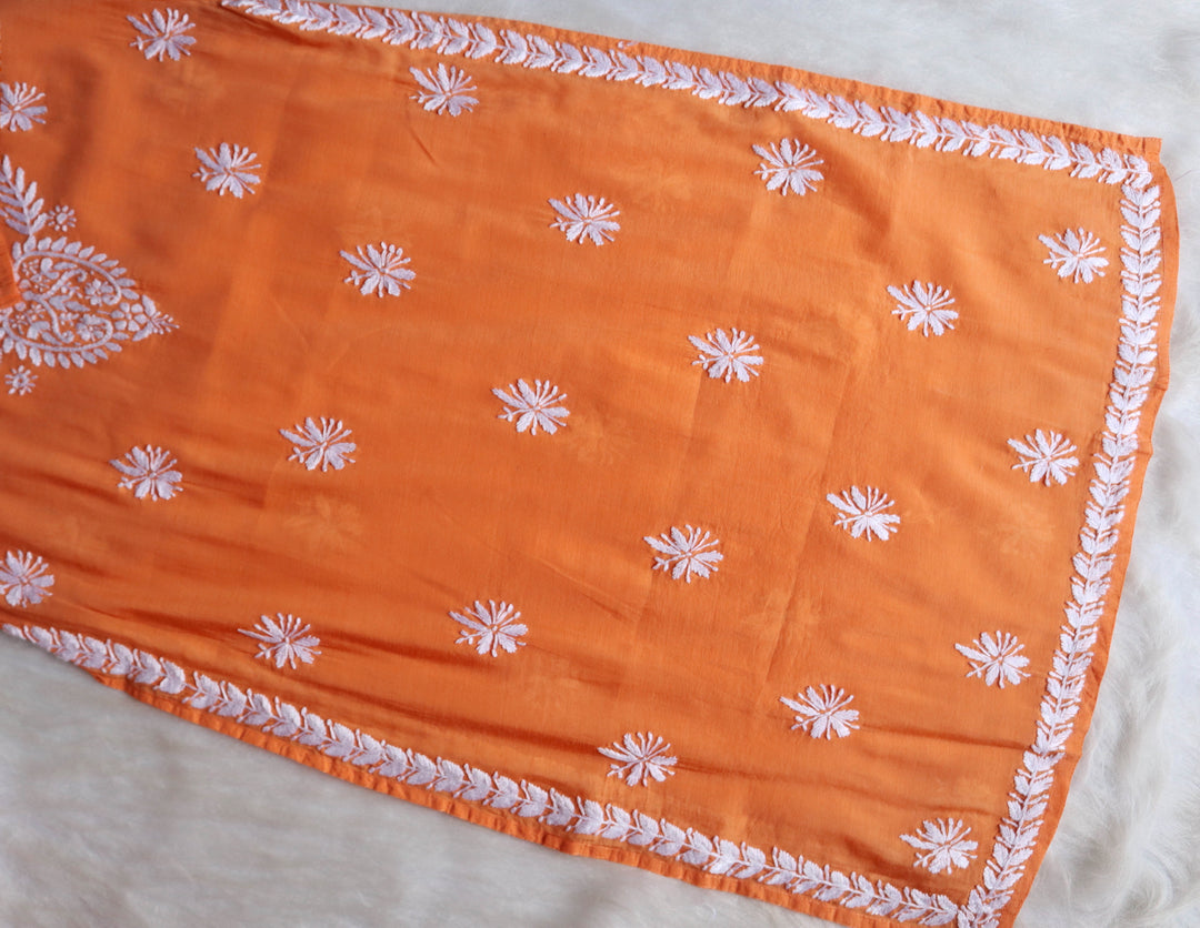 Elaya Saffron & White Chanderi Kurta