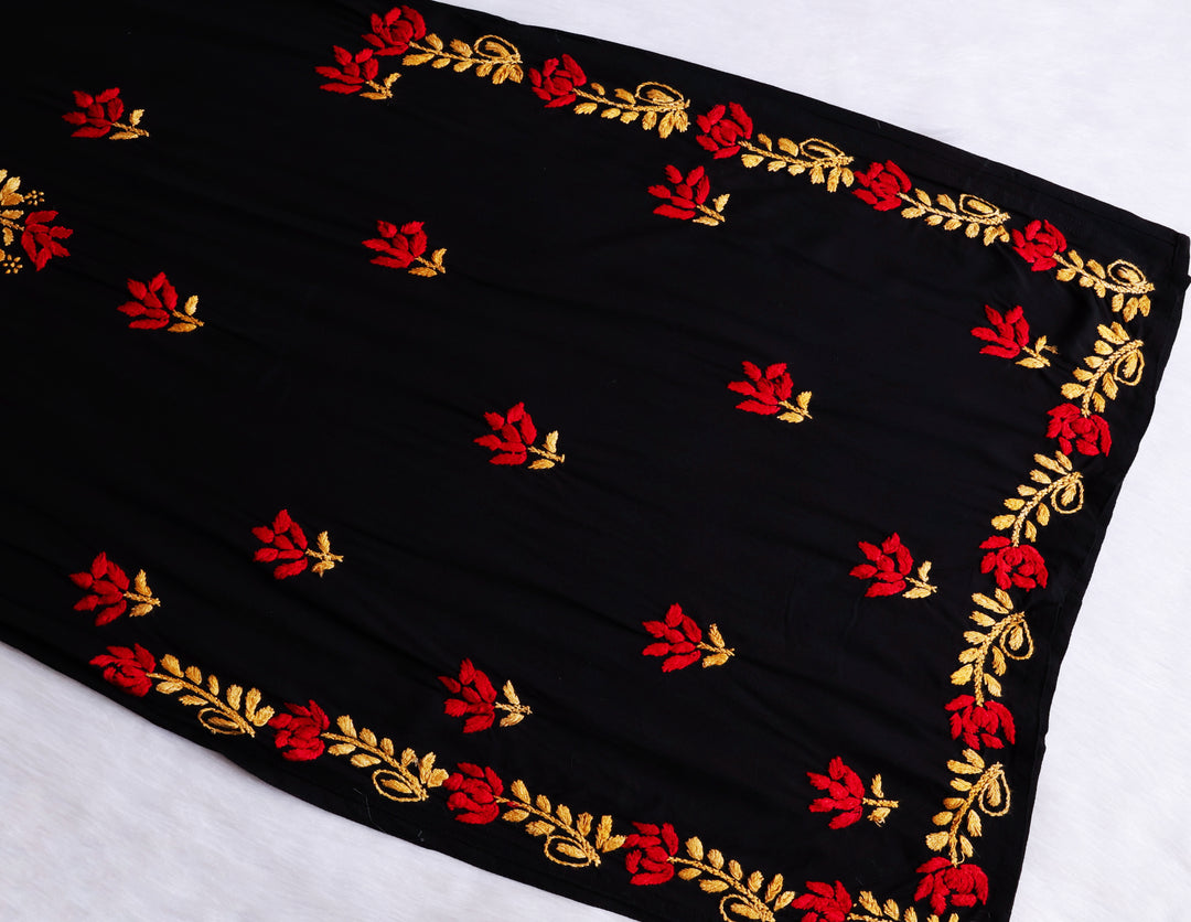 Gulaab Black, Yellow & Red Rayon Kurta Set