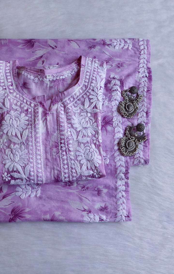 Ayra Lavender Pure Mulmul set