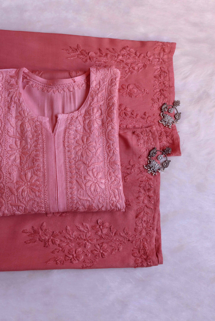 Aayat Rose Brown Rayon Kurta Pant set