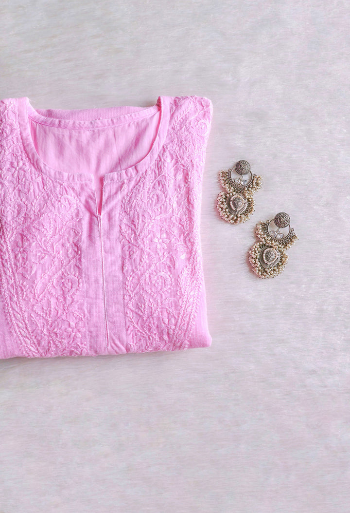 Renisa Baby Pink Soft Kota Kurta