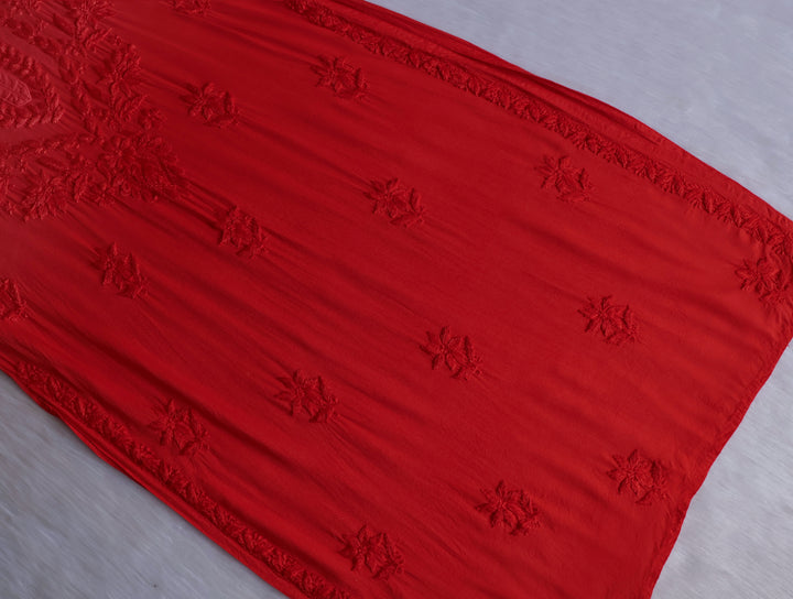Alfiya Rust Long Ombre Rayon Kurta