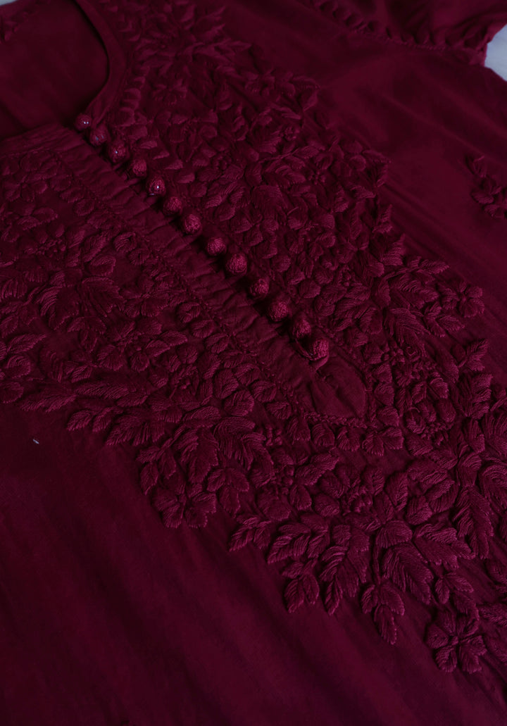 Aayat Deep Plum Cotton Kurta