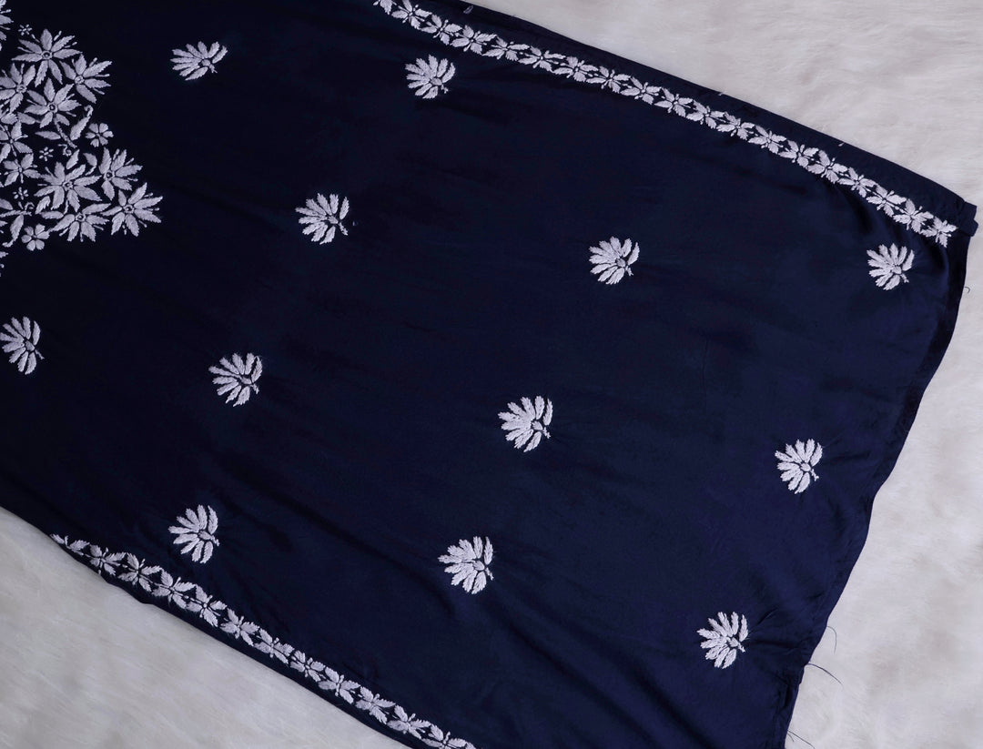 Haala Navy Blue Long Rayon Kurta