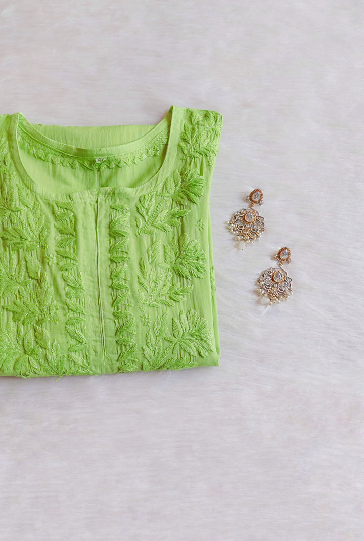 Zaira Lime Green Pure Cotton Kurta