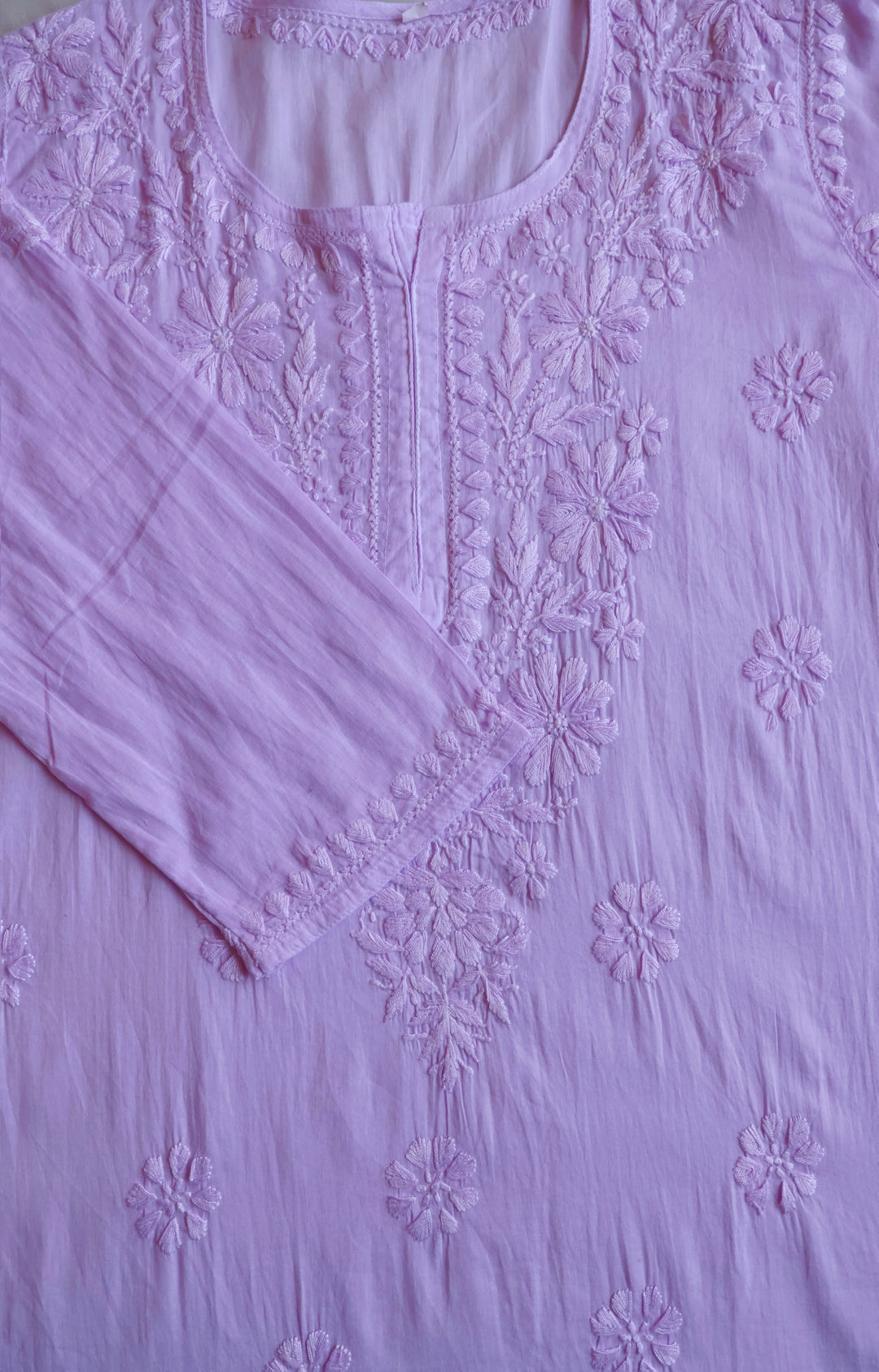 Nazakat Lavender Cotton short kurta