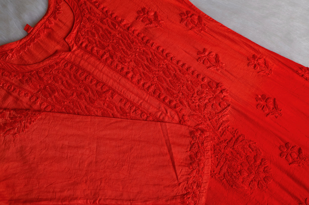 Dilnoor Rust Chanderi Ombre Kurta