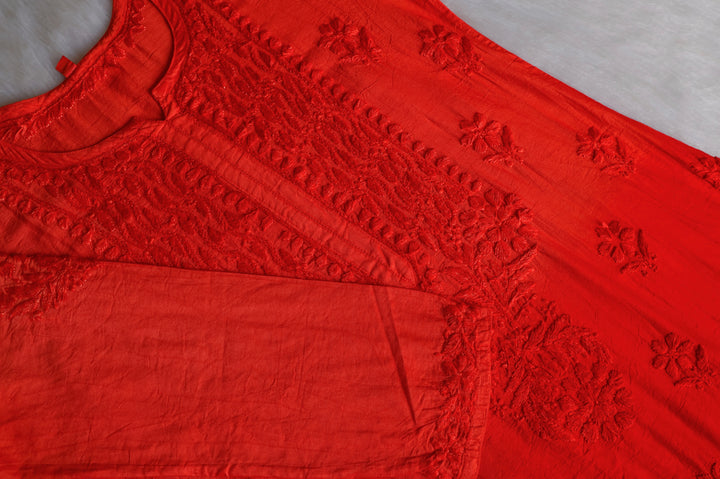Dilnoor Rust Chanderi Ombre Kurta