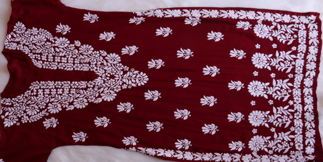 Ferisha Maroon Long Modal Kurta