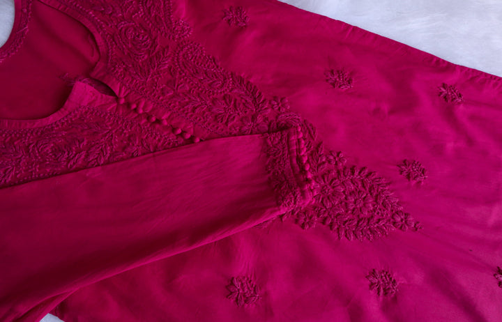 Gul Deep Pink Cotton Kurta