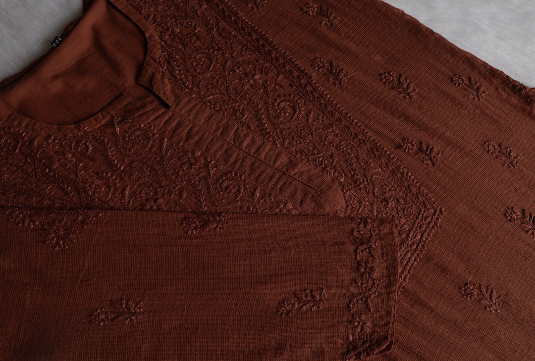 Renisa Chocolate Brown Soft Kota Kurta