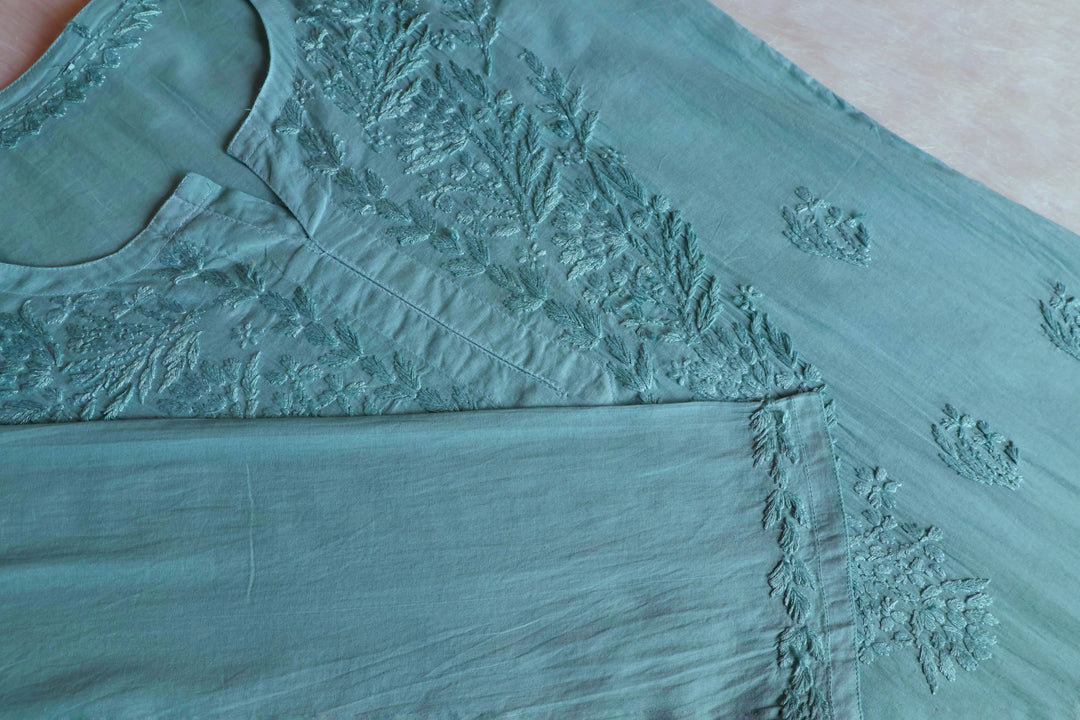 Mariam Sea Blue Pure Cotton Kurta