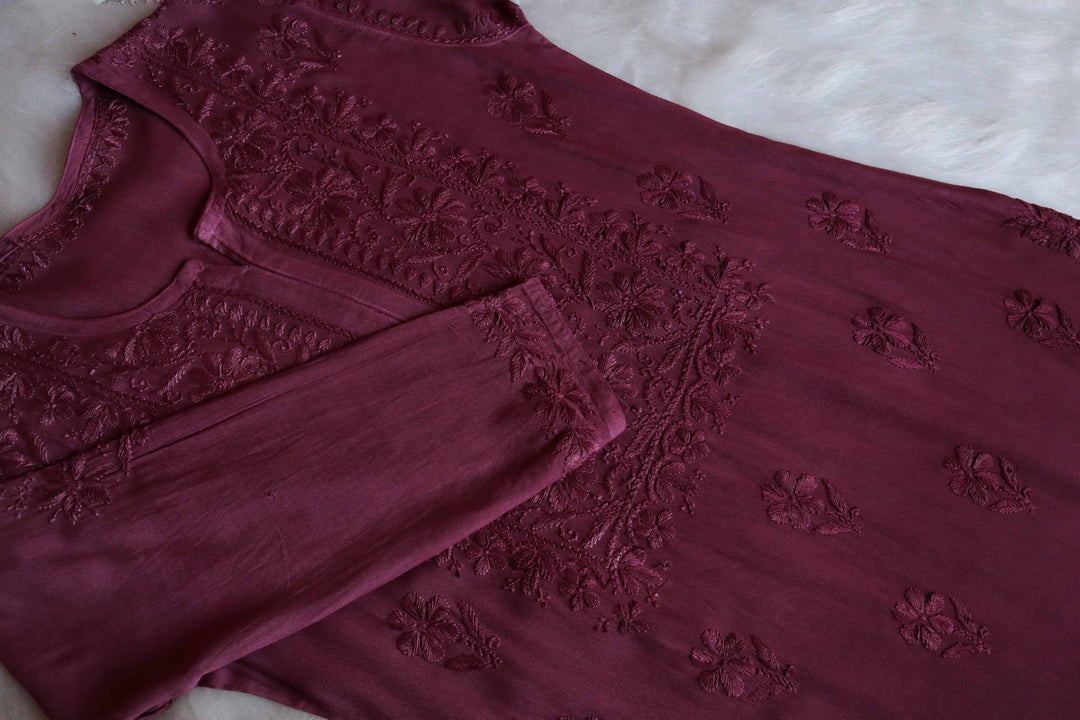 Aayat Smoky Purple Rayon Kurta Pant set