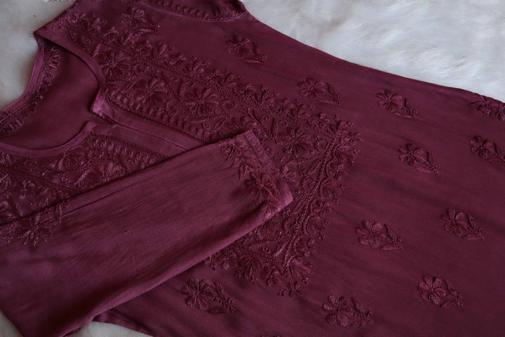 Aayat Smoky Purple Rayon Kurta Pant set