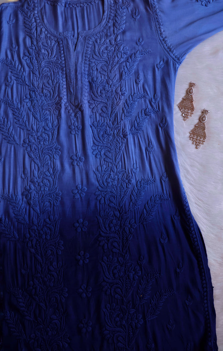 Yalina Royal Blue Pure Muslin Kurta