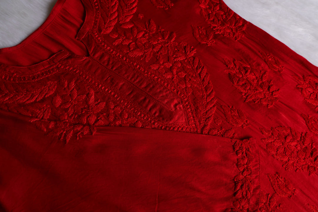 Mehr Red Modal Silk short top