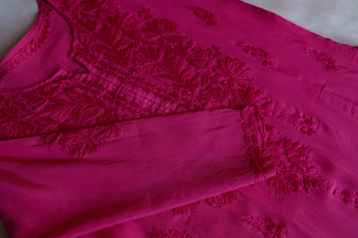 Alanah Deep Pink Chanderi Kurta