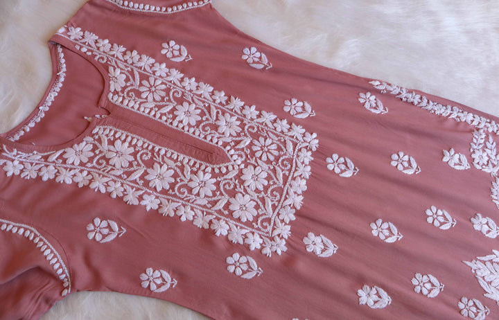 Zahrah Rose Brown Rayon Kurta Pant set