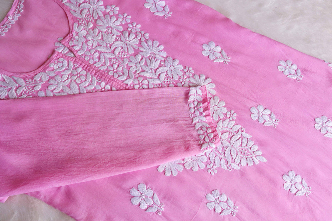 Mariyam Pink Long Modal Kurta