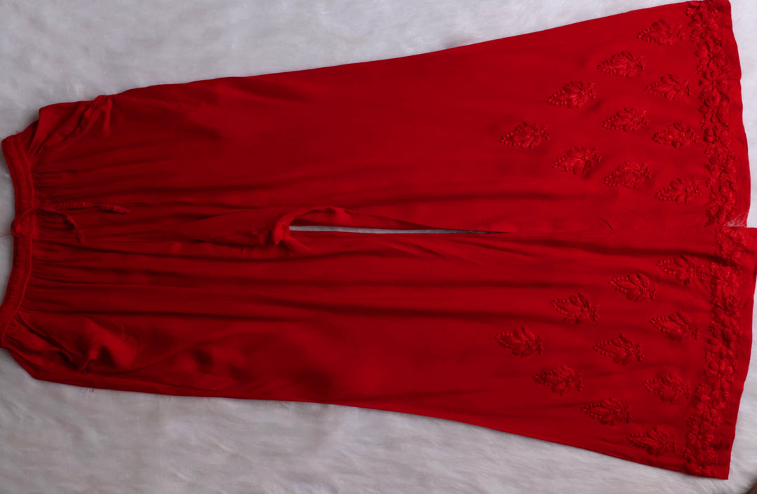 Nazakat Red 2 piece Rayon set