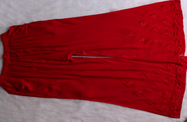 Nazakat Red 2 piece Rayon set