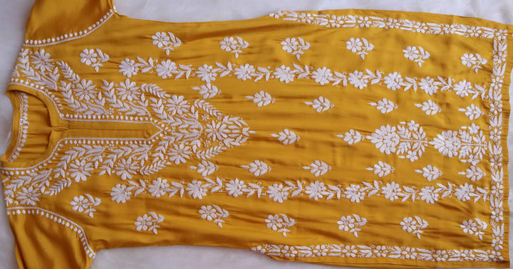 Saman Mustard & White Muslin Kurta