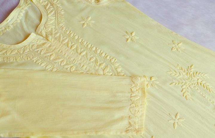 Heer Pastel Yellow Pure Cotton Kurta