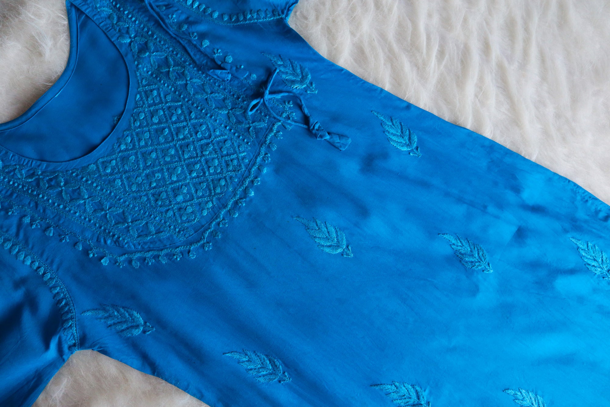 Zahrah Royal Blue Cotton long kurta