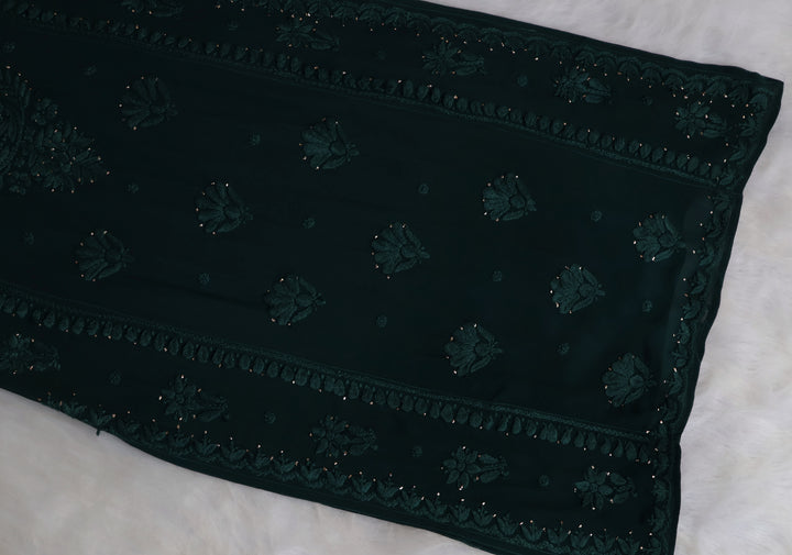 Heer Dark Green Viscose Georgette Kurta