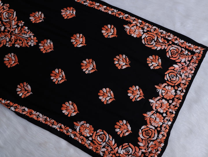 Gulaab Black & Peach Ombre Long Rayon Kurta