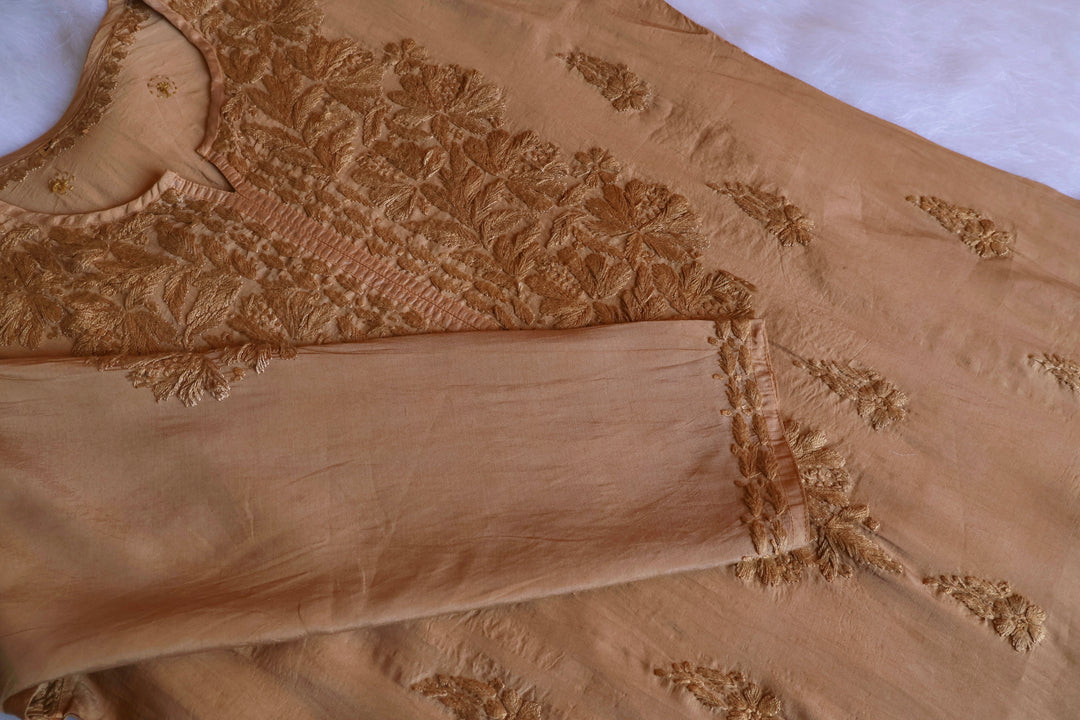 Alanah Beige Chanderi Kurta