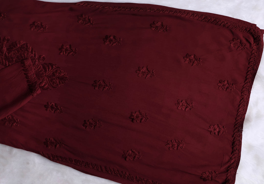 Amirah Maroon Long Rayon kurta