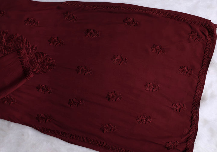 Amirah Maroon Long Rayon kurta