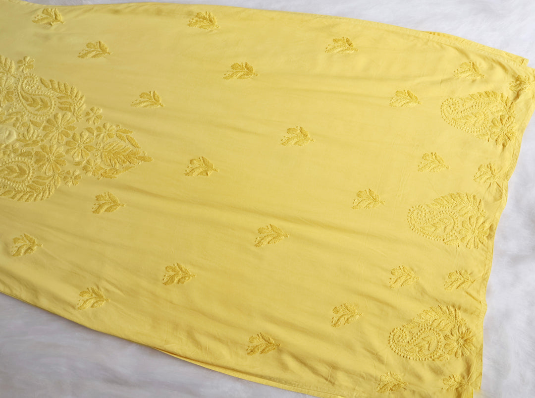 Zahrah Pastel Yellow Ombre Long Rayon Kurta