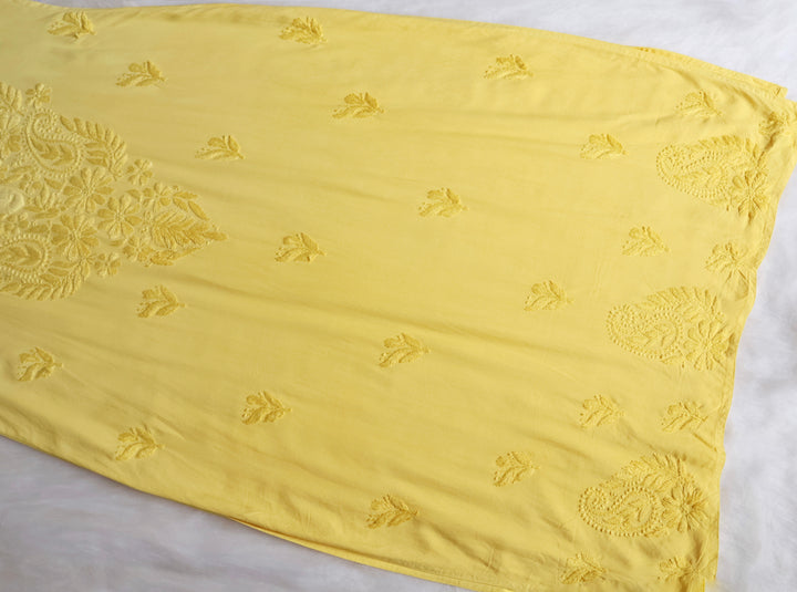 Zahrah Pastel Yellow Ombre Long Rayon Kurta
