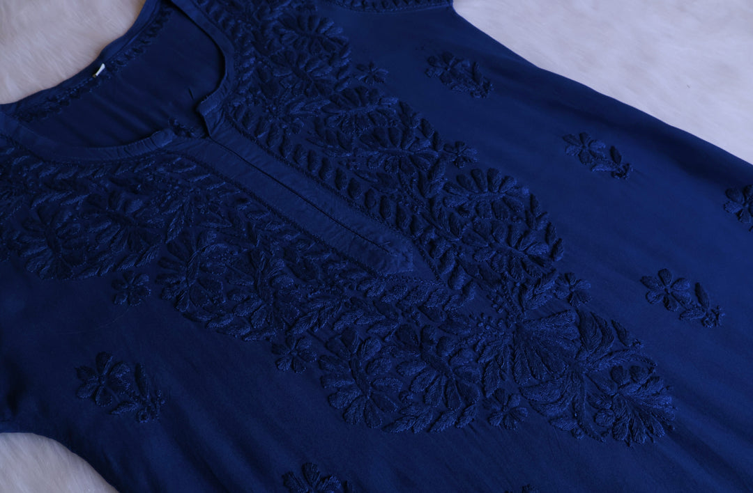 Amirah Royal Blue Ombre Long Rayon Kurta