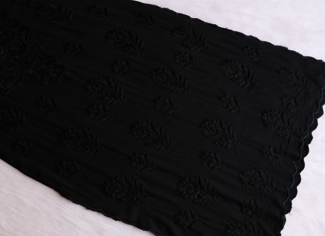 Alishba Black Scalloped Rayon set