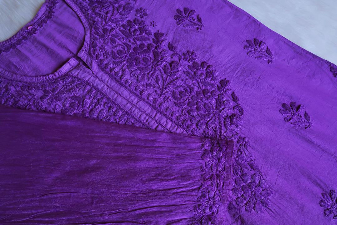 Meerab Lavender Pure Chanderi set