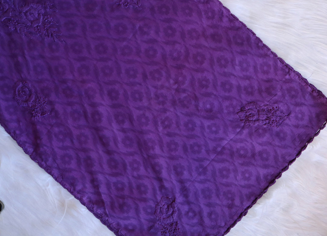 Purple Long Jacquard Cotton kurta