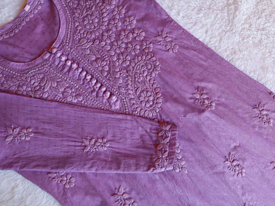 Nazakat Dusty Purple Cotton Kurta