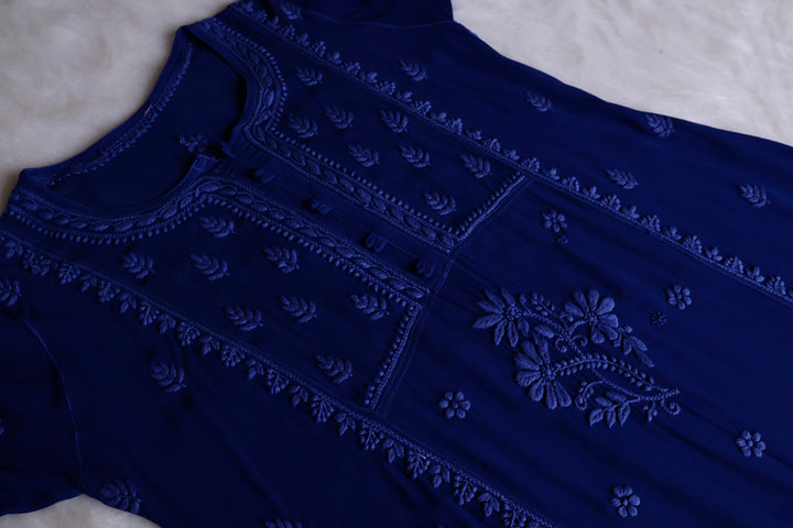 Duaa Royal Blue Viscose Georgette Kurta