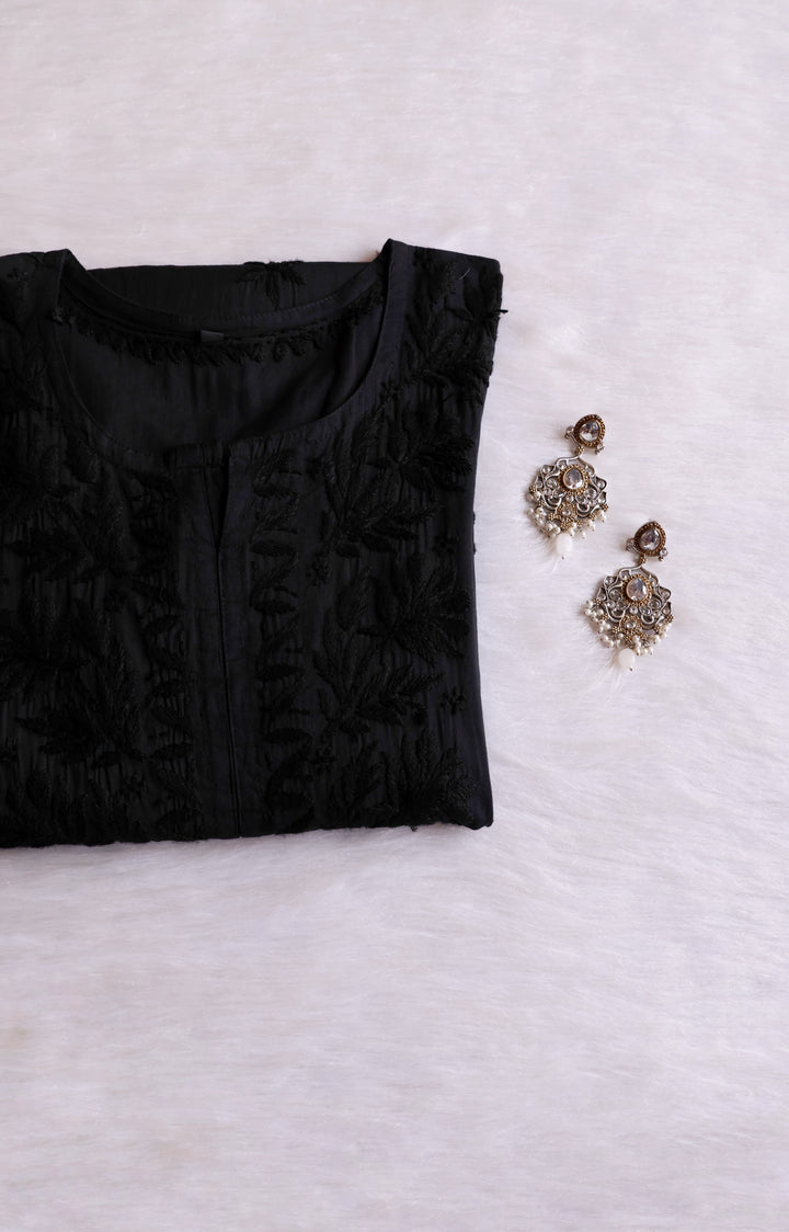 Zaira Black Pure Cotton Kurta