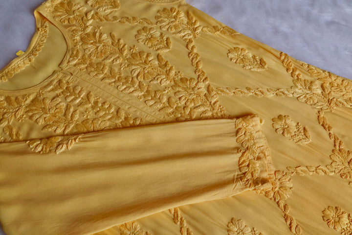 Alanah Yellow Long Modal Kurta