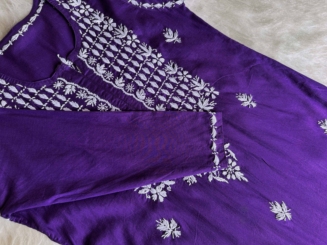 Rumaana Deep Purple Cotton Kurta