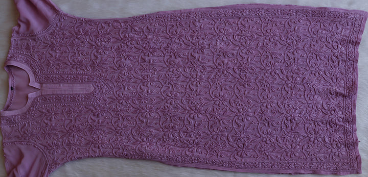 Alayna Dusty Purple Jaal Viscose Georgette Kurta