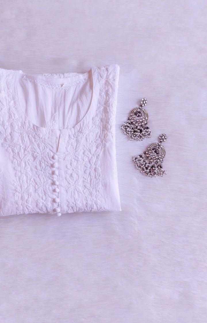 White Long Cotton kurta